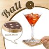 Hushee 6 Pack Drink Coasters Wood Coasters Set Paddle Shape with Handle Funny Gift for Women Men Sports Lovers Fans Party Favors Decorations