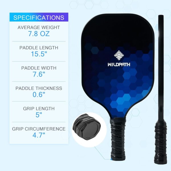 Fiberglass Pickleball Paddles Set of 2 or 4, Lightwight Pickle Ball Rackets 2 or 4 Pack with Polypropylene Core for Beginners
