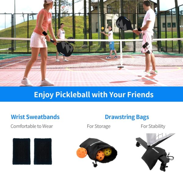 Portable Pickleball Net with Wheels, 22FT USAPA Regulation Size Pickle Ball Net System with Storage Bag for Indoor Outdoor Game