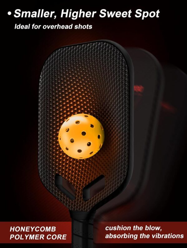 Carbon Fiber Pickleball Paddle, Edgeless T700+3K Textured Carbon Friction Surface，Thermoformed Pickleball Paddle with Aerodynamic Design Used for tournaments, Power & Control & Spin Max