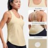 MIER Womens Workout Tank Tops Sleeveless Yoga Athletic Running Dry Fit Shirts Racerback Soft Gym Muscle Tee, Scoop Neck