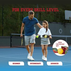 Vigel Premium Outdoor Pickleball Balls Set of 4-12, USAPA Approved Tournament and Competition Play, Perfectly Balanced, High Bounce True Flight, Durable, 40 Hole Pickleball, Ideal for All Skill Levels