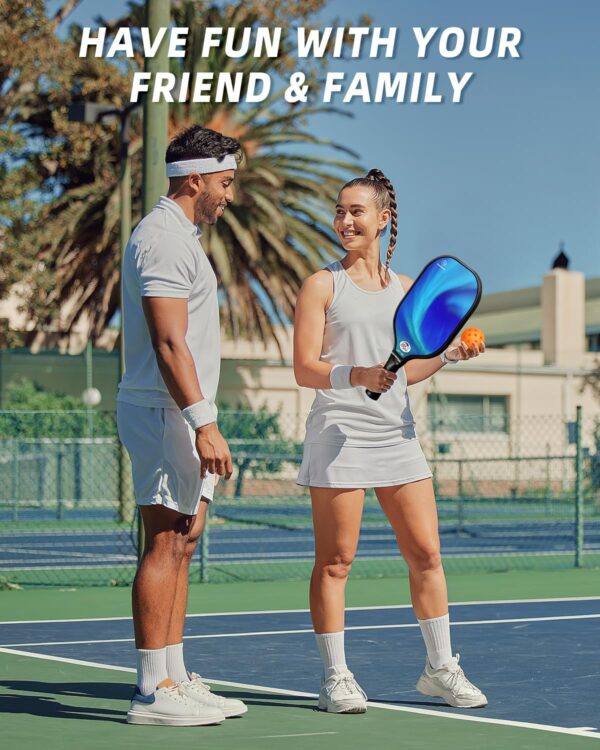 Pickleball Paddles Set of 2 or 4, USAPA Approved Pickleball Paddles Set with 4 Pickleball Balls and Pickleball Carry Bag, Fiberglass Pickle Ball Rackets 2 Pack Gifts for Beginners&Pros