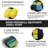 Aihoye Pickleball Paddles Set of 4, Wooden Rackets with Cushion Grip, Indoor & Outdoor, 4 Balls & 1 Carry Bag