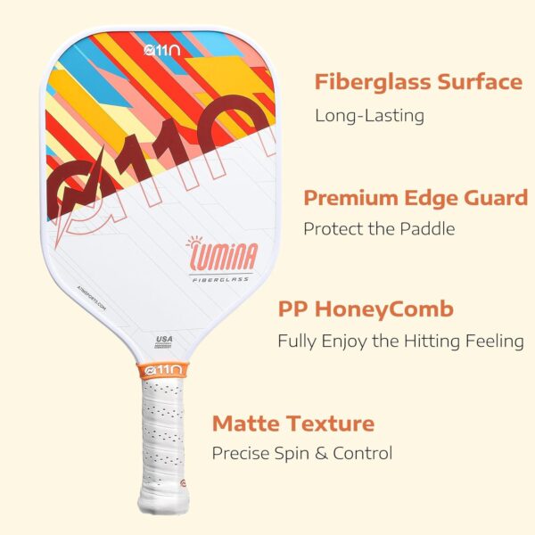 A11N Pickleball Paddles Set of 2 Fiberglass Surface Rackets with 4 Pickleball Balls and Pickleball Bag for Beginners - USAPA Approved