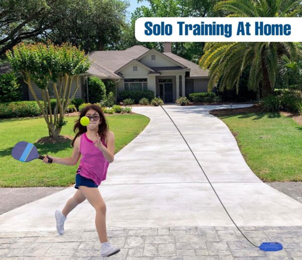 MINI ZOZI Pickleball Trainer Self Practice Training Aids Match Buddy Equipment with High Elastic Strings Launcher Rebounder Machine 2 TPR Balls Accessories for Pickle Ball Lovers Gifts