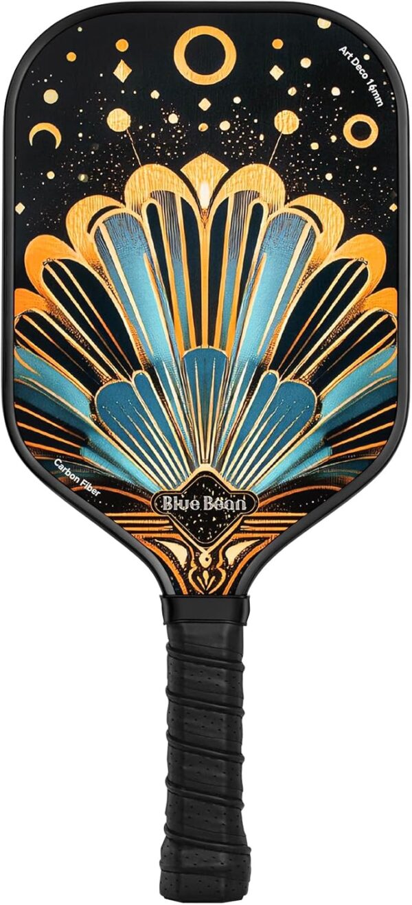 71fs9jFrt2L._AC_SL1500_.jpg Pickleball Paddles,16MM Pickleaball Paddle with Carbon Fiber Sandblasted Finish&Polymer Honeycomb Core Provides Lighter Weight(8.11 Oz)&Higher Grit&Spin,BlueBean