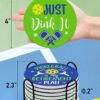 Pickleball Gifts for Women Men Pickleball Lovers 6Pcs Coasters for Drinks Absorbent Ceramic Stone Coasters with Metal Holder Stand Cup Placemat Funny Christmas Pickleball Gift Idea Home Decor