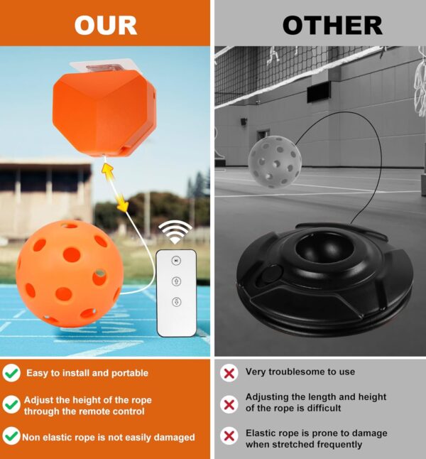 Pickleball Trainer, Pickleball Practice Remote Control Auto Adjust Height, Match Buddy Electric Pickleball Training Aids for All Ages, Durable Player Pickleball Equipment for Solo Training Beginner