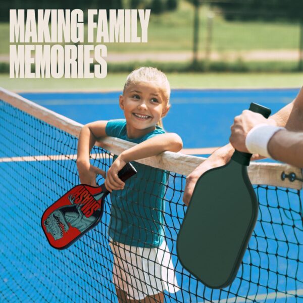 71gC8Vq7jIL._AC_SL1500_.jpg Sportbit Kids Pickleball Paddles Set of 1 or 2 - Child Size Pickleball Paddle for Kids Small and Lightweight - Carbon Fiber Youth Pickleball Paddle Set with Bag for Children Under 12.