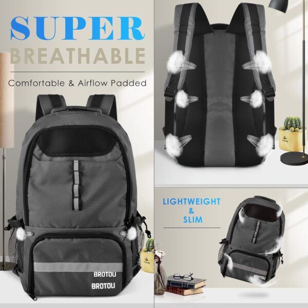 BROTOU Soccer Backpack Sports Bag with Ball Holder and Shoe Compartment for Football Basketball Volleyball Rugby