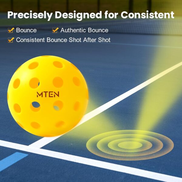 Outdoor Pickleballs, USAPA Approved Pickleballs Balls, 12 Pack 40 Holes Outdoor Pickleball Balls, High Bounce True Flight & Durable for All Skill Levels