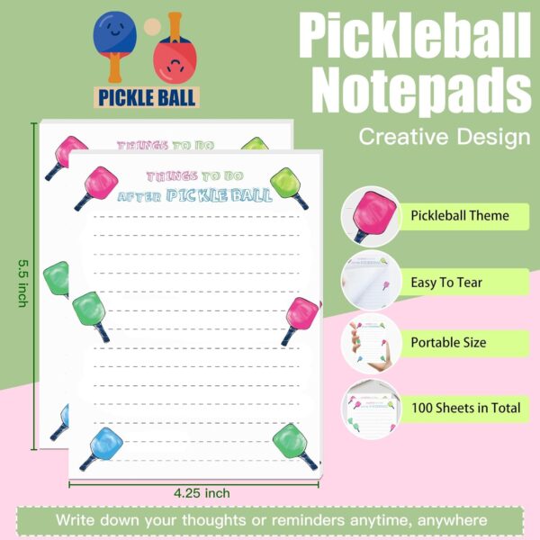 XUWAIDSGN 2pcs Pickleball Notepads 50 pages Things To Do After Pickleball Notepad 4x6 lined Memo Notepads Cute Note Pads Easy to Tear Funny Pickleball Gifts For Office Supplies Organize Tasks Notes