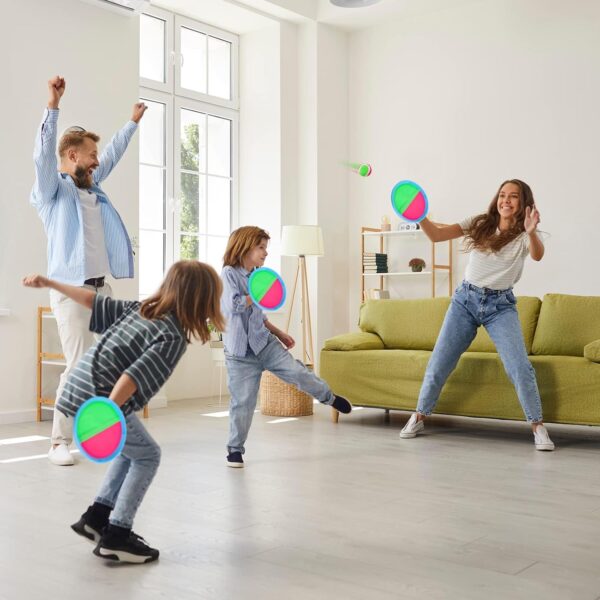 Ayeboovi Toss and Catch Ball Set with 8 Paddles 4 Balls Outdoor Beach Pool Toys for 3 4 5 6 7 8 Year Old Boys Girls Birthday Gift Outside Camping Lawn Yard Games for Kids and Family
