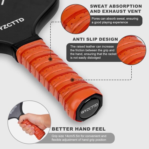 Carbon Fiber Pickleball Paddles Set,2 Pack with 2 Balls & Portable Bag - Lightweight Pickleball Paddles for Women & Men, Professional-Grade Pickleball Gifts for All Skill Levels