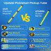 Pickleball Ball Retriever, Pickleball Picker Upper Holds 17 Balls, Pickleball Hopper with Shoulder Strap for Easy Pickup & Carrying, Detachable Pickleball Tube