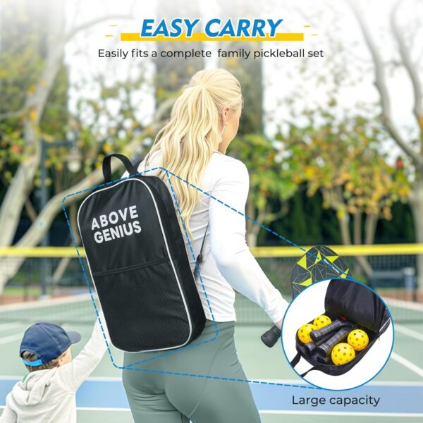 Family Pickleball Paddles Set of 4,Including 2 Kids Pickleball Paddles, 2 Adult Racket, 4 Balls, 1 Portable Carrying Bag, Sport Gifts for Kids, Women, Men, Beginner