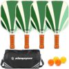 Pickleball Paddles Set of 2 | Pickleball Set of 4 Pickleball Rackets | Graphite & Fiberglass Pickleball Paddles | USAPA Approved | Great Paddle for Beginners and Pros |