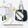 Pickleball Sports Tote Bag with Racket Holder, Neoprene, Adjustable Shoulder Strap