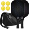 99.9% T300 Carbon Fiber Pickleball Paddles Set of 2 Lightweight Indoor Outdoor Games Equipment Beginner Intermediate Pro Sports Accessories Gifts
