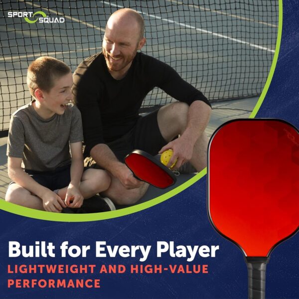 Sport Squad Pickleball Paddles Set of 2 and Single Paddles - Lightweight, Durable & High-Performance Playability - Enhanced Grip & Power - USA Team-Developed Rackets, Sets & Accessories for All Levels
