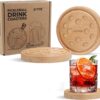 Pickleball Drink Coasters, 2 Pack Wood Coasters for Drink, Pickleball Themed Gifts for Men Women Pickleball Lovers, Coaches, and Teams, Home Kitchen Bar Pickleball Party Decoration