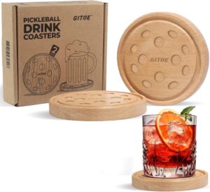71i-pEOiTdL._AC_SL1500_.jpg Pickleball Drink Coasters, 2 Pack Wood Coasters for Drink, Pickleball Themed Gifts for Men Women Pickleball Lovers, Coaches, and Teams, Home Kitchen Bar Pickleball Party Decoration