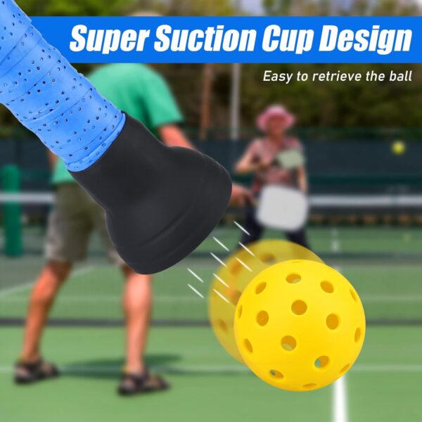 TOBWOLF 2PCS Pickleball Ball Retriever, Silicone Pickleball Picker Upper Pickball Grabber, Universal Pickleball Upper Suction Cup, New Silicone Pickleball Paddle Grip, Anti-Slip Pickleball Hand Grip