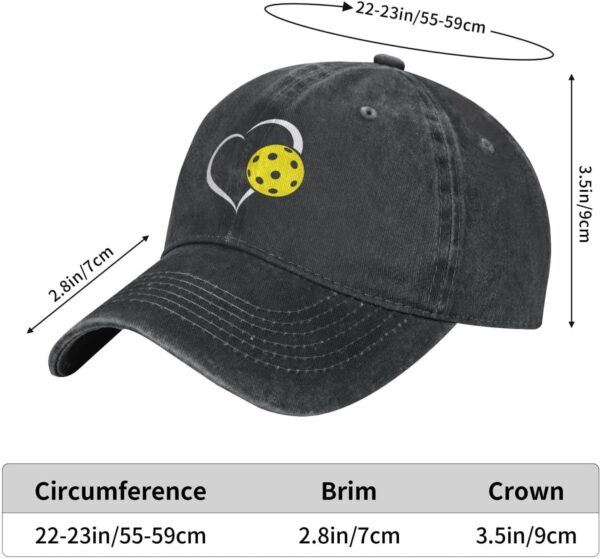 Women's Pickleball Hat for Men Women, Adjustable Vintage Distressed Washed Dink Heart Pickle Ball Baseball Cap