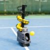 681PBH Pickleball Machine with Auto Swing, 3 Angles & 4 Speeds Adjustable, Portable Pickleball Launcher for Indoors & Outdoors Practice, Powered by Power Bank/Batteries/AC Power, for Beginners