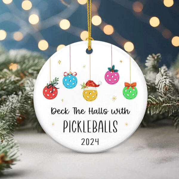 FLAGWIX Pickleball Gifts - Christmas Ornaments 2024 - Ceramic Ornaments for Women, Friends, Pickleball Lovers - Tree Decoration