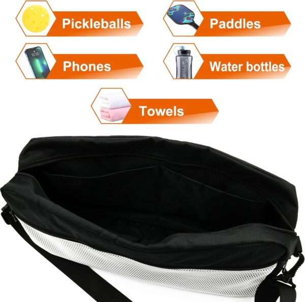 Cosmos Pickleball Bag for Men Women, Portable Pickleball Sling Bag Paddles & Balls Storage Pouch with Adjustable Shoulder Strap and Mesh Pocket, Sport Equipment Accessories