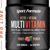 Multivitamin Powder - Drink Mix for Men Women BCAA Amino Acids Won’t Upset Your Stomach - Keto Vegan Multivitamin Fruit Punch - Electrolytes Super B Complex Digestive Enzyme