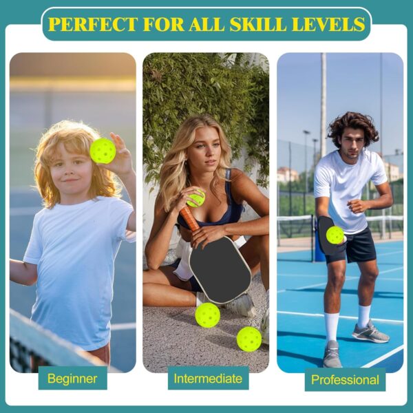 50 Pack Outdoor Pickleball Balls Premium High Elasticity 40-Hole Pickleballs with Mesh Bag for Beginners, Advanced Players, Balanced, High Bounce True Flight, Tournament Play, Family Fun