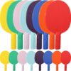 Junkin 16 Pcs Bulk Plastic Table Tennis Paddle Set Multi Color Sports Table Tennis Paddle Racket Table Tennis Equipment for Indoor Outdoor Camp, Vacation, Easy Grip and Light Spin(16 Pcs)