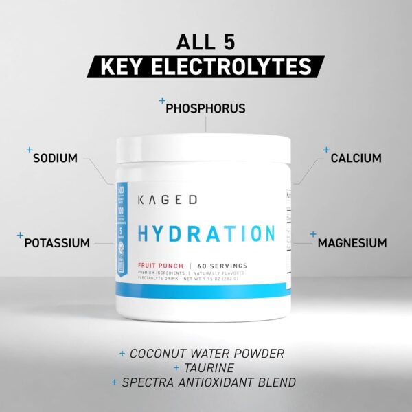 Kaged Electrolyte Hydration Powder Hydracharge Orange Mango Sports Drink for Men and Women Pre, Post, Intra Workout Supplement 60 Servings