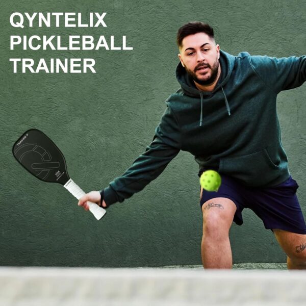Pickleball Training Paddle -USAPA Approved Pickleball Trainer Practice Paddle,Carbon Fiber Particle Paint Frosted Surface, Extra Long Handle,16mm Core Sports Sweet Spot Training Racket