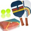 Picklebal Paddle Set of 2 Pickleball Paddles and 2 Balls Association Approved Rackets Honeycomb Core, Fiberglass Exterior, Comfort Grip Premium & Lightweight