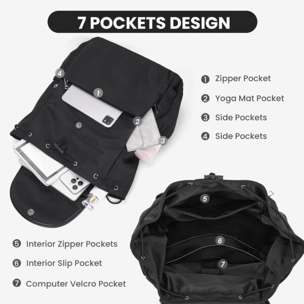 Gym Backpack Laptop Daypack Sports Bag Small Waterproof Drawstring Bag for Yoga Travel Daily Sports Workout Pickleball