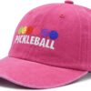 Pickleball Hat for Women Men, Gifts for Pickleball Lovers, Adjustable Embroidered Washed Baseball Cap