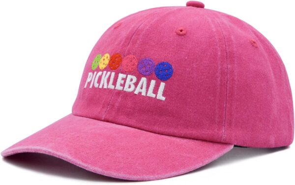 Pickleball Hat for Women Men, Gifts for Pickleball Lovers, Adjustable Embroidered Washed Baseball Cap