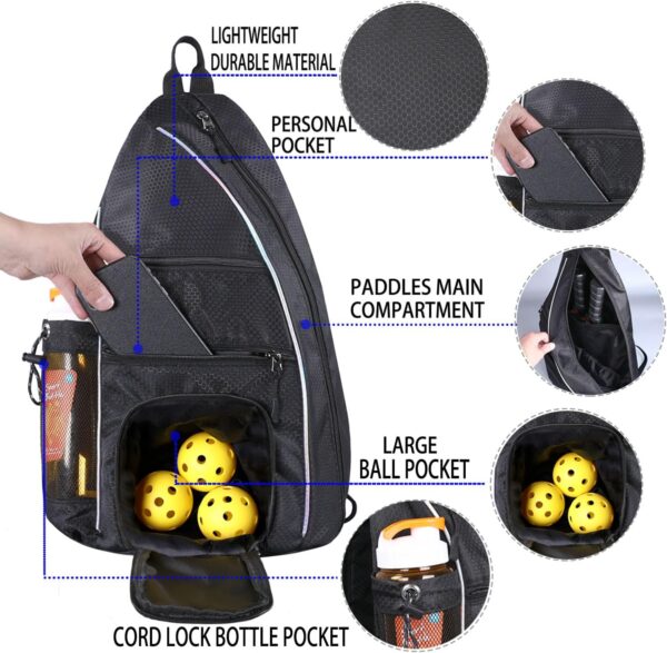 Pickleball Bag - Pickleball Bags for Women Men - Pickleball Backpack - Travel Pickleball Paddle Case, Pickle Ball Bag for Pickleball Paddle Tennis Racket, Protable Pickleball Sling Bag