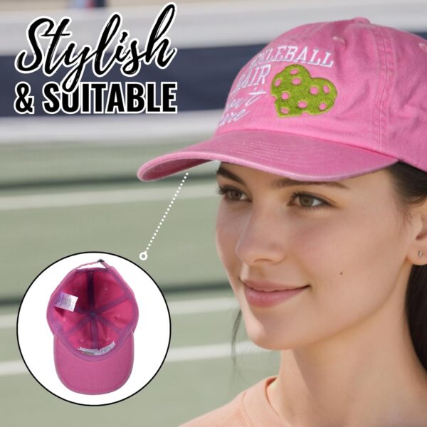 InnoBeta Embroidered Pickleball Cap - Funny Gifts for Women, Lovers, Players - Adjustable Hat Accessory for Birthday, Christmas - Pink