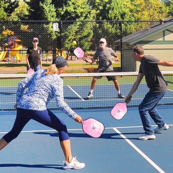 YC DGYCASI Pickleball Paddles Set of 2, 2025 USAPA Approved Fiberglass Pickleball Set, Lightweight Pickle Ball Rackets 2 Pack, 2 Outdoor Pickleball Balls, 2 Indoor Balls, 1 Bag, Pink