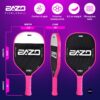Paddles – Professional Pickleball Paddles 14MM & 16MM Pickleball Paddle with Fiberglass Surface – with Anti-Grip Handle, Edge Shield Black/White/Pink