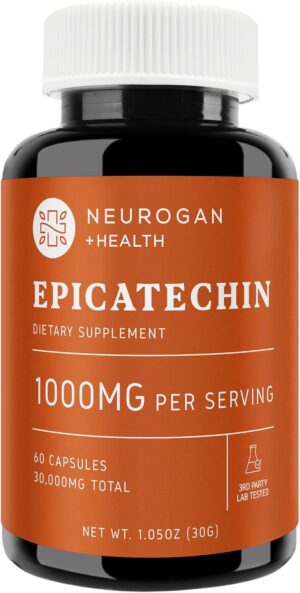 Potent Epicatechin Capsules 500mg Each,1000mg/serving - Advanced Support for Nitric Oxide, Muscle Health & Endurance - for Athletes Seeking Performance Edge - 30,000 Total, 60ct.Made in USA