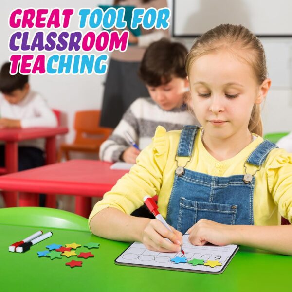 Jetec 8 Pcs Magnetic Paddle Set Phonemic Awareness Dry Erase Double Sided Handheld Answer Board Word Paddle with Dry Erase Markers Phonics Games for Students Kids Teaching (Star Shaped Counters)