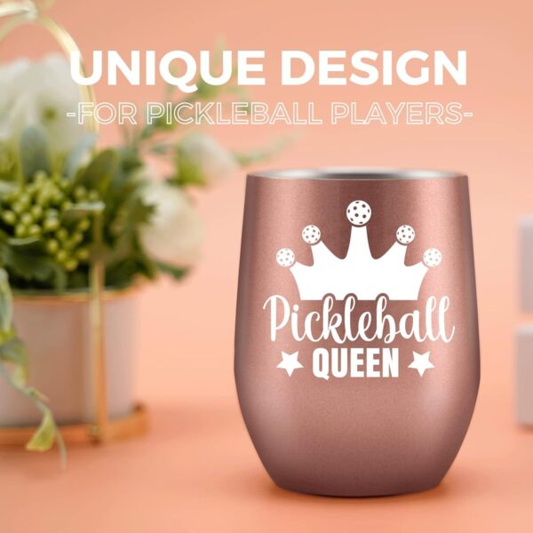 Onebttl Pickleball Gifts for Women, Pickleball Accessories, 12 oz Stainless Steel Tumbler with Lid, Pickleball Queen