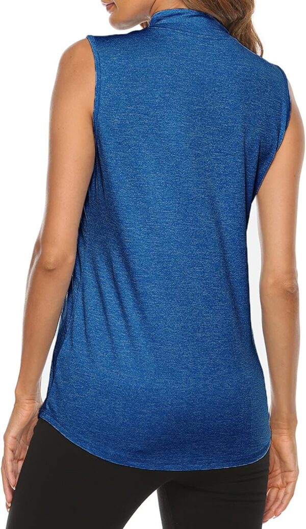 Tanst Sky Women's Sleeveless Golf Polo Shirts Quarter Zip Workout Tank Top Moisture Wicking Clothes