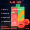 AMA Sport X-ACE Pickleballs - 40 Hole Outdoor Pickleball Balls- Crack-Resistant ONE Piece Balls - 100% POP for Immediate Feedback - Quick Start Tech and Advanced Performance